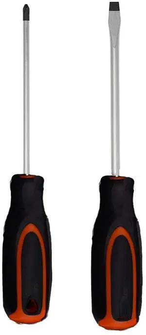 Harden Screwdriver Set Phillips and Flat Head - Magnetized CRV Steel Tips - Ergo Grip Handle - #2 Phillips, Slotted 1/4 Harden Screwdriver Set Phillips and Flat Head - Magnetized CRV Steel Tips - Ergo Grip Handle - #2 Phillips, Slotted 1/4