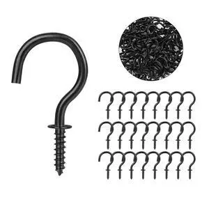 120pcs Screw Hooks, 1 Inch Metal Screw in Cup Hooks,Wall Cup Hook for Hanging Plant, Mug, Coffee Cups, kitchenware,String Light Decors, Indoor & Outdoor, Black 120pcs Screw Hooks, 1 Inch Metal Screw in Cup Hooks,Wall Cup Hook for Hanging Plant, Mug, Coffee Cups, kitchenware,String Light Decors, Indoor & Outdoor, Black