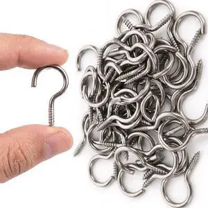 100 Pack 1 Inch Eye Bolts M2 Screw in Hooks,304 Stainless Steel Screw-in HooksMetal Ceiling Hooksfor Hanging Plants, Yoga, Lighting fixtures, Indoor and Outdoor use (100, M2-1inch) 100 Pack 1 Inch Eye Bolts M2 Screw in Hooks,304 Stainless Steel Screw-in HooksMetal Ceiling Hooksfor Hanging Plants, Yoga, Lighting fixtures, Indoor and Outdoor use (100, M2-1inch)