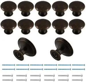 Black Cabinet Knobs 1.18" Diameter, 6 Pcs | Metal Drawer Knobs, Round Dresser Handle, Kitchen Cabinet Hardware, Mounting Screws Included Black Cabinet Knobs 1.18" Diameter, 6 Pcs | Metal Drawer Knobs, Round Dresser Handle, Kitchen Cabinet Hardware, Mounting Screws Included