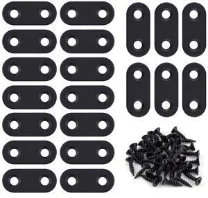 20 Pack Flat Straight Brace Flat Straight Bracket Stainless Steel Flat Plate Straight Brackets Repair Mending Bracket Plate for Wood Furniture Metal Mending Joining Plates with Screws (Black) 20 Pack Flat Straight Brace Flat Straight Bracket Stainless Steel Flat Plate Straight Brackets Repair Mending Bracket Plate for Wood Furniture Metal Mending Joining Plates with Screws (Black)