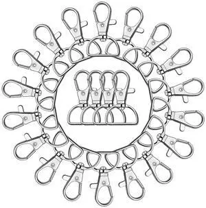 Key Chain Clip Hook, Anezus D Ring Clip Keychain Lanyard Swivel Snap Hooks Clip on Key Ring for Crafts and Purse Hardware (1 inch) Key Chain Clip Hook, Anezus D Ring Clip Keychain Lanyard Swivel Snap Hooks Clip on Key Ring for Crafts and Purse Hardware (1 inch)