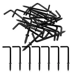 Gun Black 2 Inch Square Bend Hooks Screw Hooks L Hooks Screw in for Hanging Heavy Duty Wall Mounting Hardware30PCS Gun Black 2 Inch Square Bend Hooks Screw Hooks L Hooks Screw in for Hanging Heavy Duty Wall Mounting Hardware30PCS