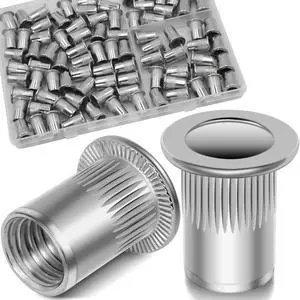 1/4-20 Rivet Nut,88Pcs Stainless Steel 304 Threaded Insert Rivnuts | 1/4 rivet nuts, flat head pressure rivi nutsert, 304 SS SAE threaded insert revit nut for metal 1/4-20 Rivet Nut,88Pcs Stainless Steel 304 Threaded Insert Rivnuts | 1/4 rivet nuts, flat head pressure rivi nutsert, 304 SS SAE threaded insert revit nut for metal