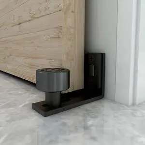 Sliding Barn Door Floor Guide Adjustable Wall Mounted Bottom Double Rollers Guide Black 1pcs Sliding Barn Door Floor Guide Adjustable Wall Mounted Bottom Double Rollers Guide Black 1pcs