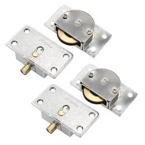 Sliding Door Pulley, 2 Pairs, Silver | Zinc Alloy, For Cabinet Barn Door, Wardrobe Closet, Sliding Door Hardware Roller Sliding Door Pulley, 2 Pairs, Silver | Zinc Alloy, For Cabinet Barn Door, Wardrobe Closet, Sliding Door Hardware Roller