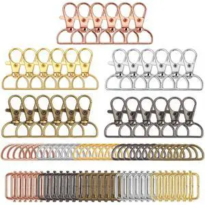 Metal Swivel Snaps Hooks, Keychain Bulk with Key Chain Swivel Hook D Rings and Slide Buckles for Key Lanyard Purse Bag Straps Dog Collars DIY Sewing Hardware(1 Inch) Metal Swivel Snaps Hooks, Keychain Bulk with Key Chain Swivel Hook D Rings and Slide Buckles for Key Lanyard Purse Bag Straps Dog Collars DIY Sewing Hardware(1 Inch)