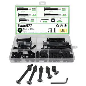 30 Sets Crib & Bed Frame Screws Bolts Nuts Replacement Hardware Kit | Hex Socket Furniture Screws & Barrel Nuts Kit, M6x20,30,40,50,60mm with Wrench for Beds, Headboards, Crib Hardware 30 Sets Crib & Bed Frame Screws Bolts Nuts Replacement Hardware Kit | Hex Socket Furniture Screws & Barrel Nuts Kit, M6x20,30,40,50,60mm with Wrench for Beds, Headboards, Crib Hardware