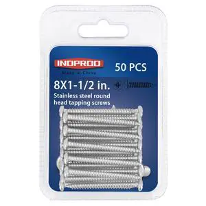 #8 x 1-1/2" Wood Screw, Phillips Pan Round Head, 304 Stainless Steel, Self Tapping Sheet Metal Screws, M4 x 40mm, 50-Piece #8 x 1-1/2" Wood Screw, Phillips Pan Round Head, 304 Stainless Steel, Self Tapping Sheet Metal Screws, M4 x 40mm, 50-Piece