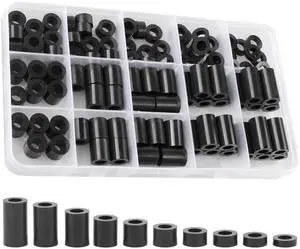 Black ABS Round Washers ID 6.2mm, OD 11mm | 3mm 4mm 5mm 6mm 8mm 10mm 15mm 18mm 20mm Length, Assortment Kit, Non-Threaded, Suitable for M6 Screws Hardware Spacer Bracket Black ABS Round Washers ID 6.2mm, OD 11mm | 3mm 4mm 5mm 6mm 8mm 10mm 15mm 18mm 20mm Length, Assortment Kit, Non-Threaded, Suitable for M6 Screws Hardware Spacer Bracket