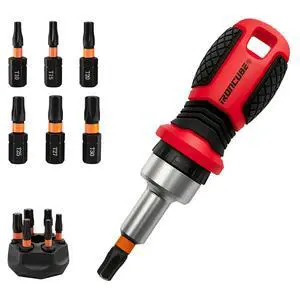 Magnetic Torx Screwdriver Set: 6 in 1 Multi Bit Drive Set with Interchangeable Ratchet Handle - Portable Repair Tool Kit for DIY Bicycle Furniture - Stocking Stuffers with Gift Box Magnetic Torx Screwdriver Set: 6 in 1 Multi Bit Drive Set with Interchangeable Ratchet Handle - Portable Repair Tool Kit for DIY Bicycle Furniture - Stocking Stuffers with Gift Box