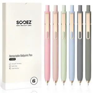 6 Pack Ballpoint Pens, Retractable 1.0 mm Medium Point Black Ink Pens | Smooth Writing Pen Bulk for Journaling, Soft Grip Cute Pen for Women, Nurse, Office School Supplies, Small Teacher Gifts 6 Pack Ballpoint Pens, Retractable 1.0 mm Medium Point Black Ink Pens | Smooth Writing Pen Bulk for Journaling, Soft Grip Cute Pen for Women, Nurse, Office School Supplies, Small Teacher Gifts