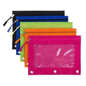 Pencil Pouch for 3 Ring Binder, Large Pencil Case with Clear Window, Metal Zipper Binder Pencil Pouches Fit Standard Binders, Durable Organizer for Office School Supplies 5 Pack Pencil Pouch for 3 Ring Binder, Large Pencil Case with Clear Window, Metal Zipper Binder Pencil Pouches Fit Standard Binders, Durable Organizer for Office School Supplies 5 Pack