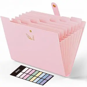 8 Pocket Accordion File Organizer, Pastels Expanding File Folder | Aesthetic Folder for Document with Labels, Portable Receipt Bill Paper Organizer for Office School Supplies, Letter Size Pink 8 Pocket Accordion File Organizer, Pastels Expanding File Folder | Aesthetic Folder for Document with Labels, Portable Receipt Bill Paper Organizer for Office School Supplies, Letter Size Pink