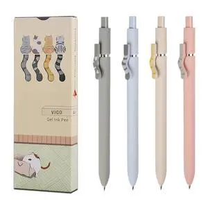 Cat Pens, 4 Pcs Cute Kawaii Gel Pens, 0.5mm Black Ink Fine Point Retractable Pens, Quick Dry Smooth Writing, Back to School Supplies & Cat Lover Gifts Cat Pens, 4 Pcs Cute Kawaii Gel Pens, 0.5mm Black Ink Fine Point Retractable Pens, Quick Dry Smooth Writing, Back to School Supplies & Cat Lover Gifts