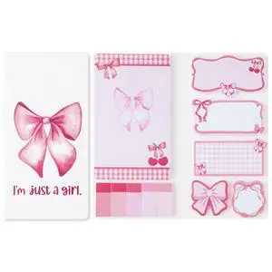 Coquette Pink Bow Sticky Notes Set - Im Just A Girl Self-Stick Note Pads Bowknot Notepads Writing Memo Pad Page Marker Bookmarker Preppy Girly Stuff Back to School Office Supplies Gift Coquette Pink Bow Sticky Notes Set - Im Just A Girl Self-Stick Note Pads Bowknot Notepads Writing Memo Pad Page Marker Bookmarker Preppy Girly Stuff Back to School Office Supplies Gift