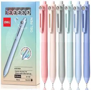 Gel Pens, 6 Pcs 0.5mm Fine Point Black Ink Pens | Smooth Writing, Quick Dry, No Bleed for Journaling, Silent Click Fidget Pens, Soft Grip for School & Office Supplies Gel Pens, 6 Pcs 0.5mm Fine Point Black Ink Pens | Smooth Writing, Quick Dry, No Bleed for Journaling, Silent Click Fidget Pens, Soft Grip for School & Office Supplies