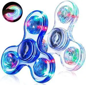 Fidget Spinner 2 Pack, Light up Sensory Fidget Toys Adults Kids 4-8-12 with Autism ADHD, Kids Travel Toys Anxiety Stress Relief Teen Boy Gifts, Classroom Prizes Glow Birthday Party Graduation Gifts Fidget Spinner 2 Pack, Light up Sensory Fidget Toys Adults Kids 4-8-12 with Autism ADHD, Kids Travel Toys Anxiety Stress Relief Teen Boy Gifts, Classroom Prizes Glow Birthday Party Graduation Gifts
