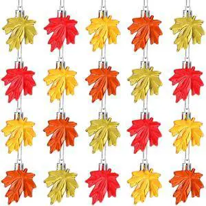 24 Pcs Thanksgiving Fall Ornaments for Small Tree, Maple Decor | Acrylic Leaf Shape, Autumn Harvest Party Decor, Hanging Pendants for Mini Tree, Lightweight Design 24 Pcs Thanksgiving Fall Ornaments for Small Tree, Maple Decor | Acrylic Leaf Shape, Autumn Harvest Party Decor, Hanging Pendants for Mini Tree, Lightweight Design