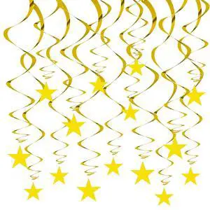 Gold Star Hanging Swirl Decorations,Hanging Gold Party Supplies for Graduation Wedding Baby Shower Decorations,Pack of 15 Gold Star Hanging Swirl Decorations,Hanging Gold Party Supplies for Graduation Wedding Baby Shower Decorations,Pack of 15