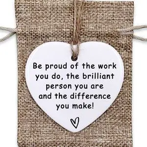 Thank You Gift - Be Proud of the Work You Do Ceramic Heart Ornament, Leaving Gift, New Job Gift, Coworker Gift, Retirement Goodbye Farewell Gift Appreciation Gifts for Coworkers Teacher, Nurse Thank You Gift - Be Proud of the Work You Do Ceramic Heart Ornament, Leaving Gift, New Job Gift, Coworker Gift, Retirement Goodbye Farewell Gift Appreciation Gifts for Coworkers Teacher, Nurse