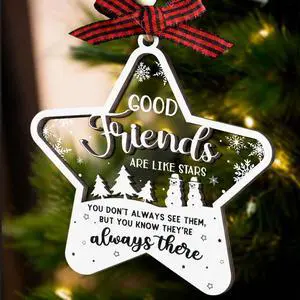 Friendship Gifts for Women - Bestie Gift for Women - Good Friends are Like Stars Gifts - Best Friend Christmas Ornament - Friendship Christmas Ornaments, Acrylic Wooden Ornament Friendship Gifts for Women - Bestie Gift for Women - Good Friends are Like Stars Gifts - Best Friend Christmas Ornament - Friendship Christmas Ornaments, Acrylic Wooden Ornament