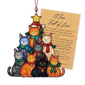 Cat Lover Gifts for Women, Funny Cat Christmas Ornaments 2026 | Cat Gifts for Women, Cats Tree Christmas Ornament Decor, Black Tuxedo and Orange Cats Ornaments, Colorful Christmas Decor Cat Lover Gifts for Women, Funny Cat Christmas Ornaments 2026 | Cat Gifts for Women, Cats Tree Christmas Ornament Decor, Black Tuxedo and Orange Cats Ornaments, Colorful Christmas Decor
