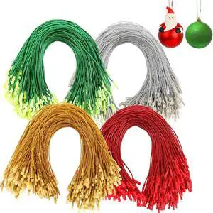 600Pcs Christmas Ornament Hooks, Ornament Hangers with Snap | Ornament String for Christmas Tree, Holiday Party Hanging Decorations Ropes, Easy and Fast Locking, Gold Silver Red Green 600Pcs Christmas Ornament Hooks, Ornament Hangers with Snap | Ornament String for Christmas Tree, Holiday Party Hanging Decorations Ropes, Easy and Fast Locking, Gold Silver Red Green
