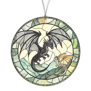 Dragon Ornament, Fantasy Acrylic Round Ornament with Two Dragons, Gothic Home Decoration, Mythical Creature Christmas Ornament 2026, Unique Gift for Dragon Lovers, Fantasy Decor for Men and Women Dragon Ornament, Fantasy Acrylic Round Ornament with Two Dragons, Gothic Home Decoration, Mythical Creature Christmas Ornament 2026, Unique Gift for Dragon Lovers, Fantasy Decor for Men and Women