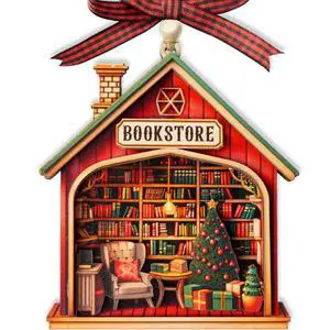 Book Ornaments for Christmas Tree, Cozy 3D Layered Wooden Bookstore Ornament, Book Ornament for Readers, Bookish, for Women, Gifts for Book Lovers, Book Accessories for Book Nerds Book Ornaments for Christmas Tree, Cozy 3D Layered Wooden Bookstore Ornament, Book Ornament for Readers, Bookish, for Women, Gifts for Book Lovers, Book Accessories for Book Nerds