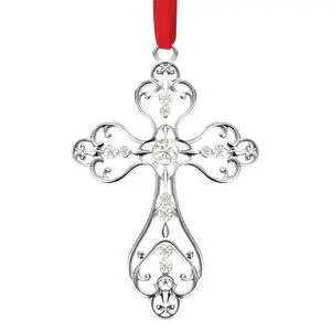 Christmas Christian Cross Ornaments for Christmas Tree Hanging Decorations 2025, First Communion Gifts, Metal Religious Christian Gifts for Women, Men (Silver with Gift Box) Christmas Christian Cross Ornaments for Christmas Tree Hanging Decorations 2025, First Communion Gifts, Metal Religious Christian Gifts for Women, Men (Silver with Gift Box)