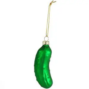 Christmas Pickle Tree Glass Ornament - Traditional Xmas Holiday Decor 3.5" Christmas Pickle Tree Glass Ornament - Traditional Xmas Holiday Decor 3.5"