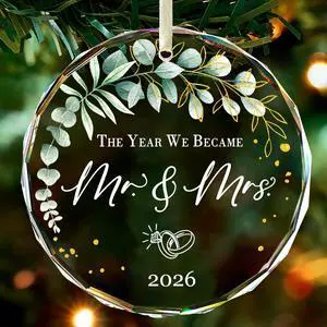 Wedding Gift for Couples 2026 Bridal Shower Gift for Married Newlywed | Mr and Mrs Gifts,Future Bridal Shower Gift -ldeas for Married Newlywed -Glass 1st First Christmas Married Ornament 2026 Wedding Gift for Couples 2026 Bridal Shower Gift for Married Newlywed | Mr and Mrs Gifts,Future Bridal Shower Gift -ldeas for Married Newlywed -Glass 1st First Christmas Married Ornament 2026