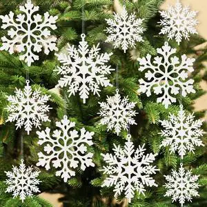 Glitter Snowflake Ornaments for Christmas Tree Decorations White | 36pcs, plastic, various sizes, shatterproof, for indoor winter wonderland, Christmas party decoration Glitter Snowflake Ornaments for Christmas Tree Decorations White | 36pcs, plastic, various sizes, shatterproof, for indoor winter wonderland, Christmas party decoration