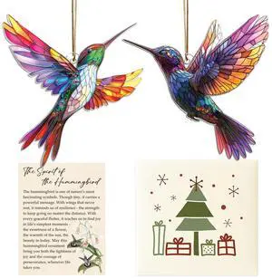 Hummingbird Ornament, Hummingbird Christmas Ornament with Meaning Card, Inspirational Hummingbird Gifts for Women, Mom, Grandma, Bird Lovers, Christmas Tree Hanging Decoration Hummingbird Ornament, Hummingbird Christmas Ornament with Meaning Card, Inspirational Hummingbird Gifts for Women, Mom, Grandma, Bird Lovers, Christmas Tree Hanging Decoration