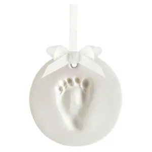 DIY Baby Handprint Ornament Kit, No Mess Keepsake, White | Footprint or Handprint Keepsake Impression, Hanging Nursery Decor, Babys First Christmas Gift DIY Baby Handprint Ornament Kit, No Mess Keepsake, White | Footprint or Handprint Keepsake Impression, Hanging Nursery Decor, Babys First Christmas Gift