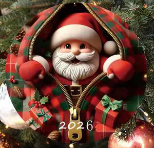 Christmas Tree Fun Santa Claus Decorations,2026 Christmas Ornaments Painted Glass Style, Unique Acrylic Hanging Decorations Christmas Tree Fun Santa Claus Decorations,2026 Christmas Ornaments Painted Glass Style, Unique Acrylic Hanging Decorations