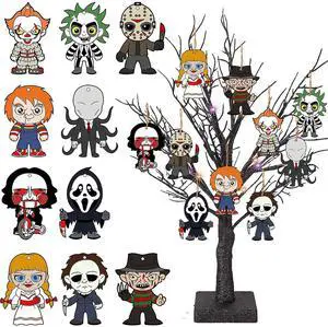 Halloween Horror Movie Ornaments Wooden Decor for Small Tree 10PCS | Spooky Horror Halloween Decor, UV Printed Wood Ornaments, for Christmas Party & Movie Night, Horror Character Gifts for Fans Halloween Horror Movie Ornaments Wooden Decor for Small Tree 10PCS | Spooky Horror Halloween Decor, UV Printed Wood Ornaments, for Christmas Party & Movie Night, Horror Character Gifts for Fans