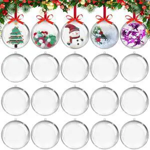 20PCS Clear Plastic Christmas Ornaments Balls for Crafts DIY Decor (S-5CM) | Clear Fillable Acrylic Oornament Balls for Christmas Tree, Household, Wedding, Party and Valentine Hanging Decor 20PCS Clear Plastic Christmas Ornaments Balls for Crafts DIY Decor (S-5CM) | Clear Fillable Acrylic Oornament Balls for Christmas Tree, Household, Wedding, Party and Valentine Hanging Decor