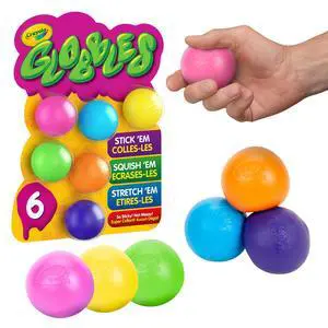 Globbles Fidget Toy (6ct), Sticky Stress Ball for Adults & Kids, Squishy Balls, Calming Sensory Gifts for Stress Relief Globbles Fidget Toy (6ct), Sticky Stress Ball for Adults & Kids, Squishy Balls, Calming Sensory Gifts for Stress Relief