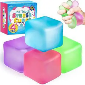 4 Pack Stress Cube,Slow Rising Cube Stress Balls for Adults Kids | Sensory Fidget Toy for Anxiety Relief, Square Shape Cube Squishy for Classroom Prizes, Squishy Balls for Party Favors 4 Pack Stress Cube,Slow Rising Cube Stress Balls for Adults Kids | Sensory Fidget Toy for Anxiety Relief, Square Shape Cube Squishy for Classroom Prizes, Squishy Balls for Party Favors