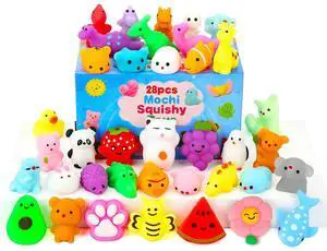 Toys for Kids, 28 Pack Mini Mochi Squishies and Cards | Soft Fidget Toys Goodie Bag Stuffers Party Favors for Kids Treasure Box Classroom Prizes Toys for Kids, 28 Pack Mini Mochi Squishies and Cards | Soft Fidget Toys Goodie Bag Stuffers Party Favors for Kids Treasure Box Classroom Prizes