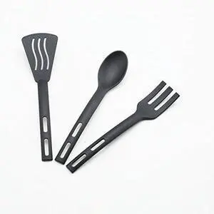 Kitchen Cooking Tools 3Pcs Mini Nylon Kitchen Utensils Set Slotted Turner Solid Spoon Fork Dinner Tools (black) Kitchen Cooking Tools 3Pcs Mini Nylon Kitchen Utensils Set Slotted Turner Solid Spoon Fork Dinner Tools (black)