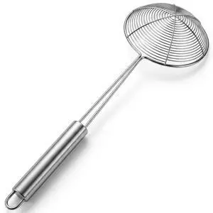 13.7-inch Spider Strainer Skimmer Stainless Steel Pasta Strainer Spoon for Cooking and Frying, Wire Skimmer Ladle Kitchen Utensils Fryer Scoop Spoon. 13.7-inch Spider Strainer Skimmer Stainless Steel Pasta Strainer Spoon for Cooking and Frying, Wire Skimmer Ladle Kitchen Utensils Fryer Scoop Spoon.