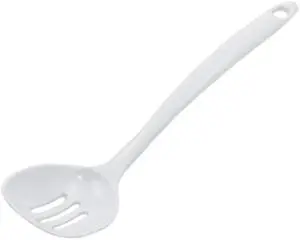 Basic Melamine Slotted Spoon, 11.25 inch, White Basic Melamine Slotted Spoon, 11.25 inch, White
