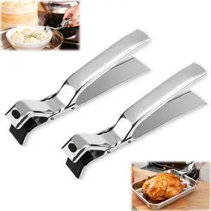 Hot Plate Gripper Tongs, 2PCS Stainless Steel Anti-Scald Bowl Holder Clip, Multi-Purpose Pan & Bowl Clip Tool for Microwave, Oven, Air Fryer, Steamer, Pots Hot Plate Gripper Tongs, 2PCS Stainless Steel Anti-Scald Bowl Holder Clip, Multi-Purpose Pan & Bowl Clip Tool for Microwave, Oven, Air Fryer, Steamer, Pots