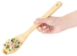 -12 Inch Serving Spoon Pack of 1 Sturdy Wood Spoon For Cooking - Utensil For Non-Stick Cookware, Mix, Stir, or Serve, Natural Bamboo, For Catering, Banquets, Homes, or Buffets -12 Inch Serving Spoon Pack of 1 Sturdy Wood Spoon For Cooking - Utensil For Non-Stick Cookware, Mix, Stir, or Serve, Natural Bamboo, For Catering, Banquets, Homes, or Buffets