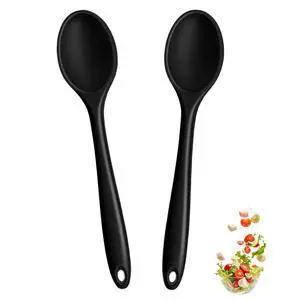 2 Pcs Silicone Spoons,Heat Resistant Mixing Spoons | Serving Spoon,Dipping Sauce Baking Mixing Tools. 2 Pcs Silicone Spoons,Heat Resistant Mixing Spoons | Serving Spoon,Dipping Sauce Baking Mixing Tools.
