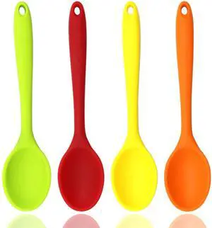 4 Pieces Silicone Mixing Spoon Heat Resistant Basting Utensil Non-stick Spoon 8.2" Multicolored Spoons Set for Mixing, Baking, Serving, Stirring and Scraping (Red, Green, Yellow, Orange) 4 Pieces Silicone Mixing Spoon Heat Resistant Basting Utensil Non-stick Spoon 8.2" Multicolored Spoons Set for Mixing, Baking, Serving, Stirring and Scraping (Red, Green, Yellow, Orange)