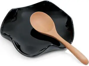 Spoon Rest for Stove Top, 5.3 Inch Ceramic Spoon Holder for Kitchen Counter, Coffee Ladle Holder, Utensil Rest for Cooking, Housewarming Gifts (Black) Spoon Rest for Stove Top, 5.3 Inch Ceramic Spoon Holder for Kitchen Counter, Coffee Ladle Holder, Utensil Rest for Cooking, Housewarming Gifts (Black)